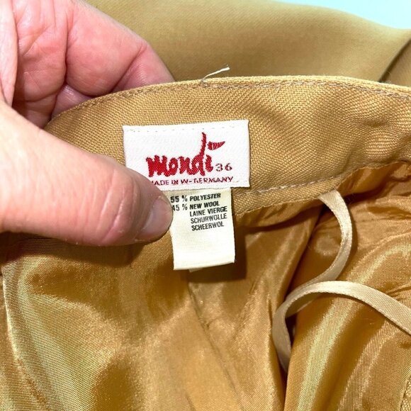 Mondi Mini Skirt Womens Size 4 Vintage New Wool Blend Lined Zipper Button Back - Picture 4 of 10